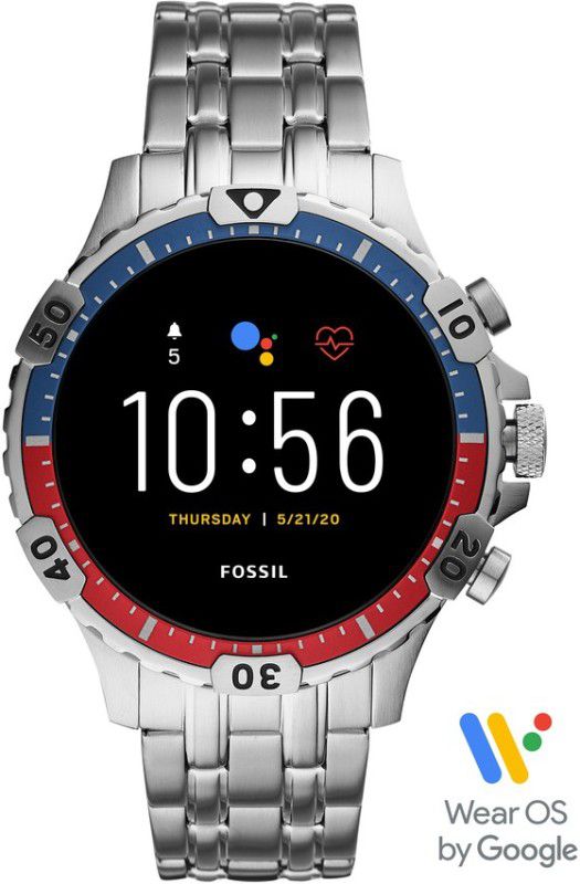 FOSSIL Garrett HR Smartwatch  (Silver Strap, Regular)