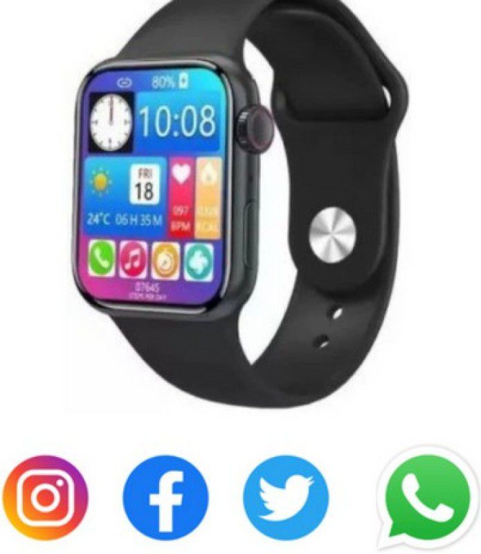 N-WATCH 4G I8 Pro Max With Android & IOS Smartwatch  (Black Strap, Free)