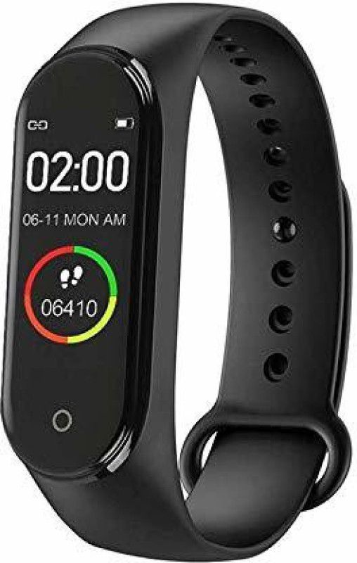 Rhobos Smart Band M4 Fitness Tracker Watch Heart Rate with Activity Tracker W  (Black Strap, Size : Free Size)