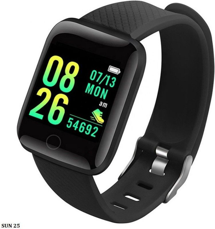 Bymaya F134 | ID116Ultra Calorie Track, Multi Sport Mode Bluetooth Smartwatch Smartwatch  (Black Strap, Free)