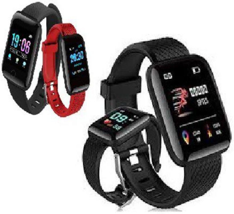 Ykarn Trades AQ56/ID116 PRO HEART RATE MULTI FACES SMART WATCH BLACK(PACK OF 1) Smartwatch  (Black Strap, free)