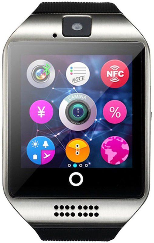 Trendonix TDX Q18 - Silver - 1 phone Smartwatch  (Black Strap, Free Size)