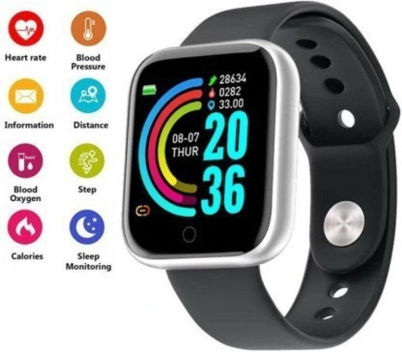 itup HBS Y68 Fitness Smartband Watch Connect With All Smartphones Smartwatch  (Black Strap, Free Size)