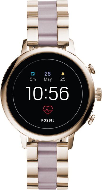 FOSSIL 4th Gen Venture HR Smartwatch  (Gold Strap, Regular)