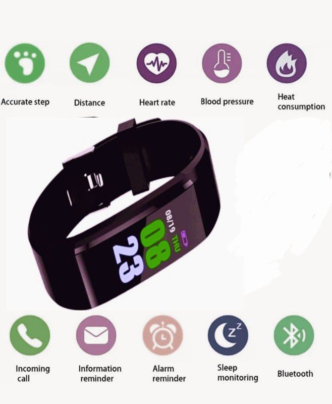 Narayan Enterprisesss ID115plus fitness pro smart watch(black strap only) Smartwatch  (Black Strap, Free size)