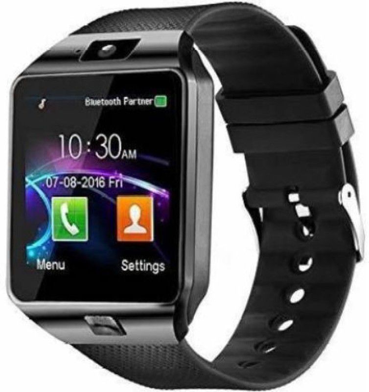KDM ENTERPRISES DZ09 Bluetooth Calling Camera Smartwatch with 4G Support,SD card sim supportK89 Smartwatch  (Black Strap, Free Size)