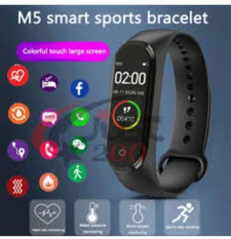 Guggu RMR_378G_M5 Smart band Smartwatch  (Black Strap, Free)