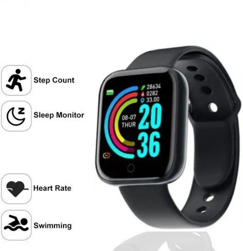 TECHEMPIRE Latest D20 smart bracelet with sedentary reminder (black strap only) Smartwatch  (Black Strap, Free size)