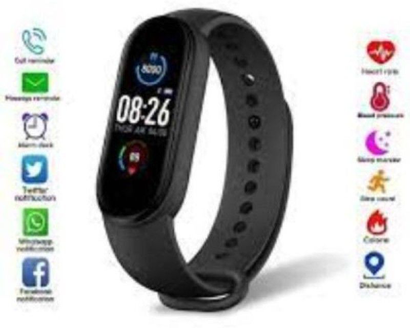 Guggu CWC_333H_M5 Smart band Smartwatch  (Black Strap, Free)