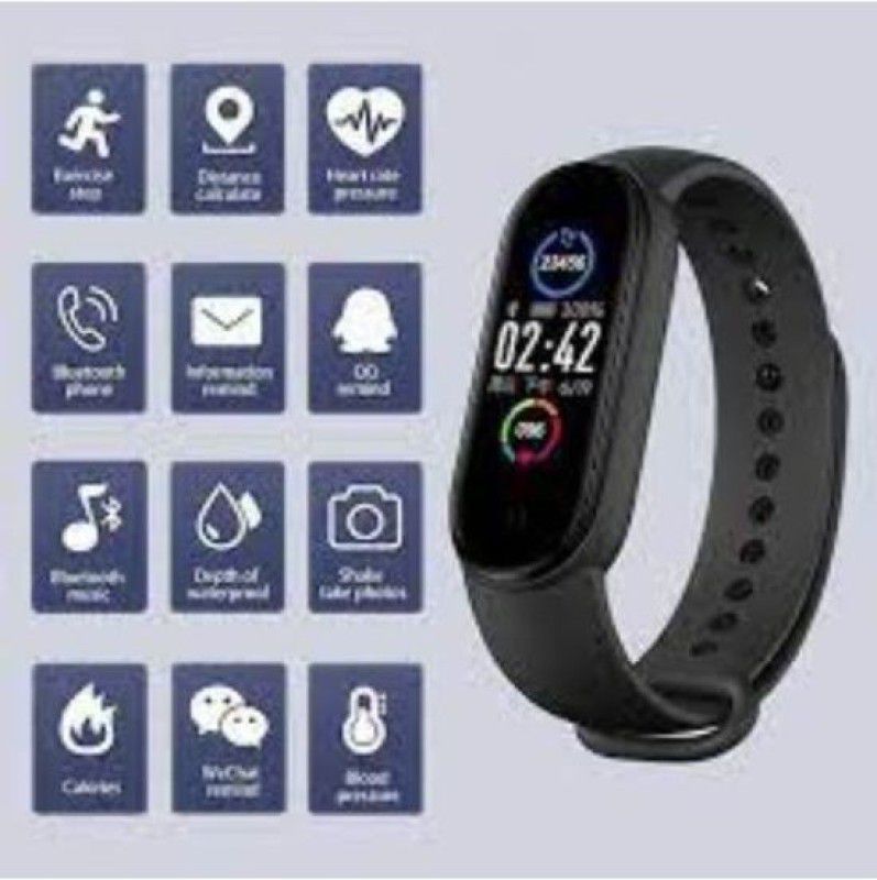 Guggu HCH_273P_M5 Smart band Smartwatch  (Black Strap, Free)