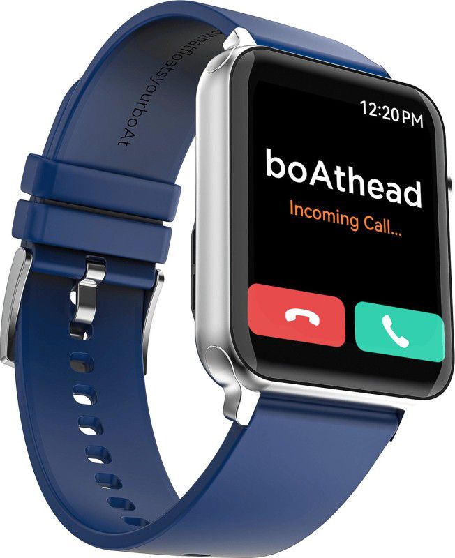 boAt Storm call 1.69 inch HD display with bluetooth calling and 550 nits brightness Smartwatch  (Blue Strap, Free Size)