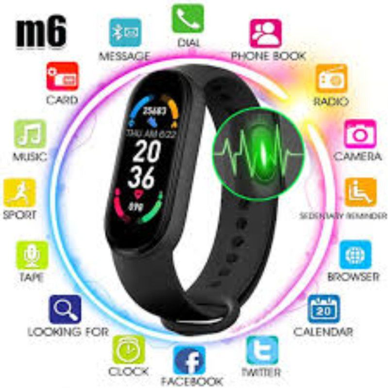Clairbell CBC_210J_M6 Smart band compatiable with all Smartphones  (Black Strap, Size : Free Size)
