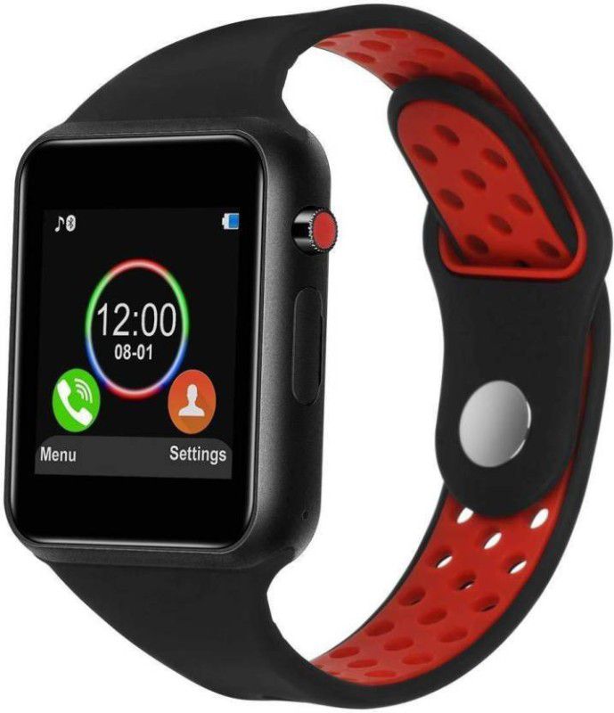 KOHINOOR M3 Bluetooth Smart Watch Smartwatch  (Red, Black Strap, Free)