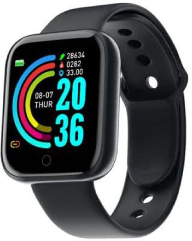 TULUA D20 Plus Smart Screen Tracker Fitness Heart Rate BP For Men, Women & KIds Smartwatch  (Black Strap, free size)
