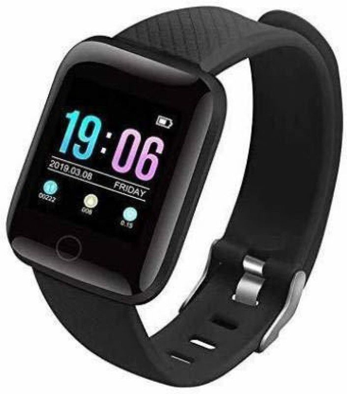 Fitex ID 116 SMART WATCH FITNESS MONITER Smartwatch  (Black Strap, Free Size)