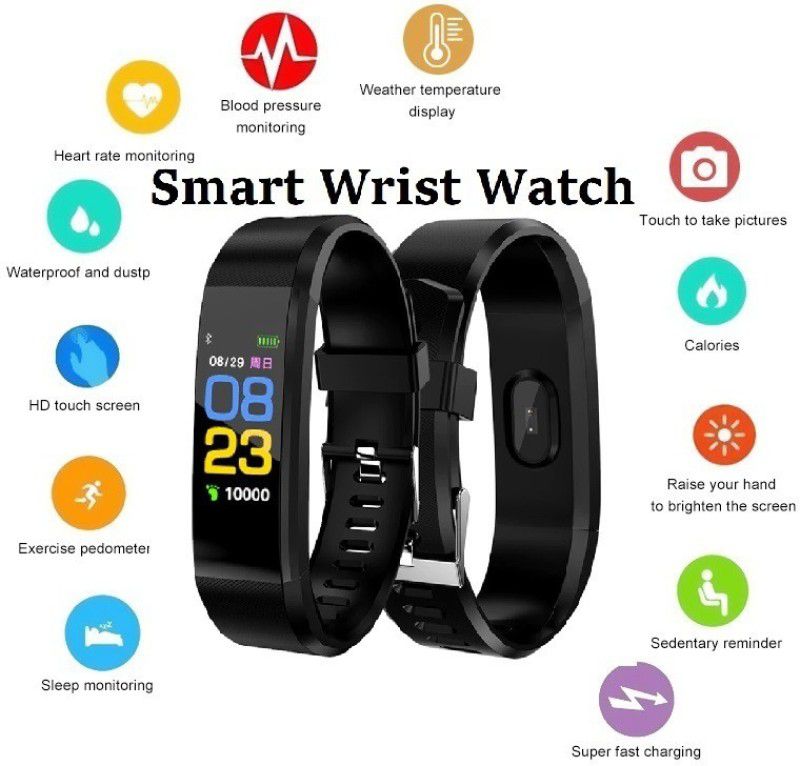 Bymaya A228-id115 PLUS FITNESS TRACKER STEP COUNT SMART BAND BLACK(PACK OF 1)  (Black Strap, Size : FREE)