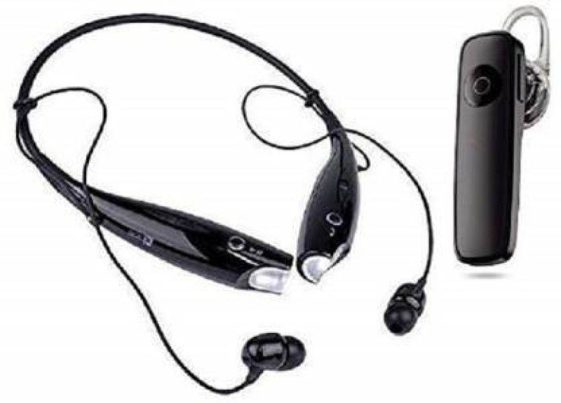 MK Mankrit COMBO Exclusive Wireless 730 BT AND SINGLE i7s Bluetooth Bluetooth Headset (Black, In the Ear) Smart Headphones  (Wireless)
