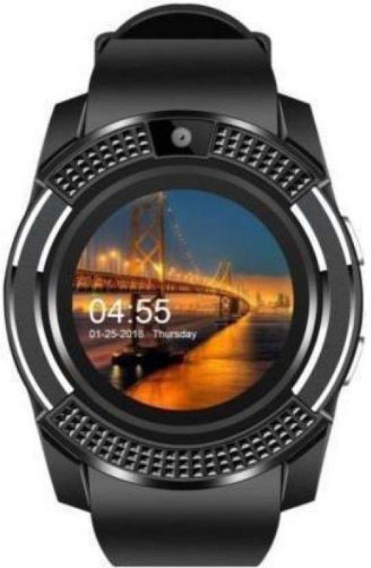 GUGGU VDQ_144N V8 Smart Watch Smartwatch  (Black Strap, XL)