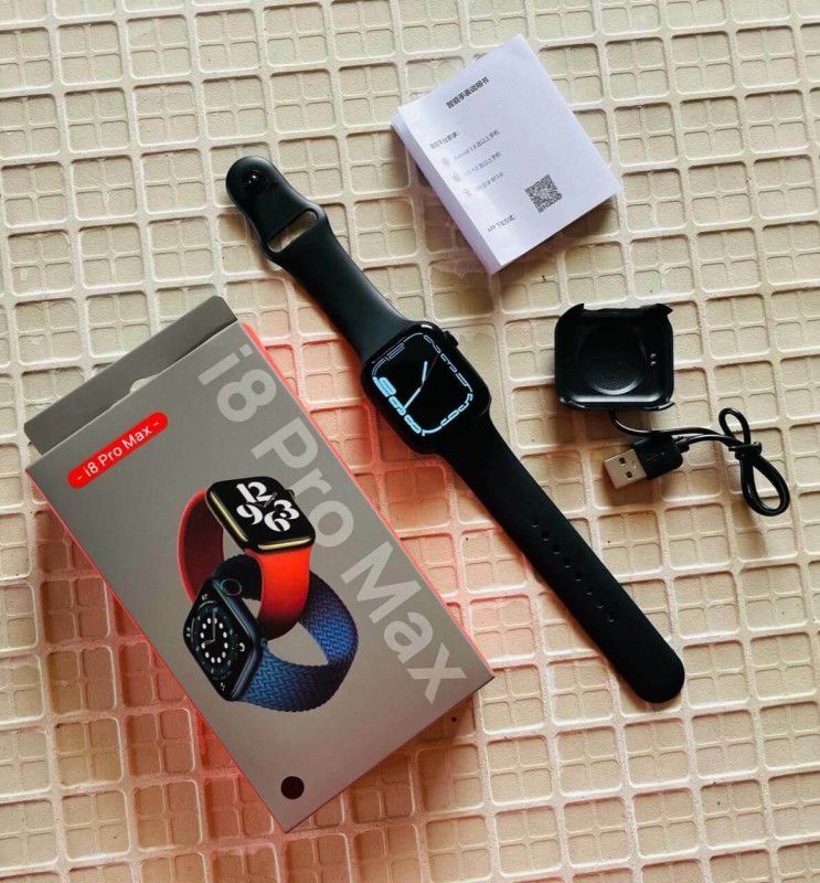 LAKSHMINARAYAN TRADERS New Version I8 Pro Max Smart Watch Series 8 For Men & Women Smartwatch  (Black Strap, M)