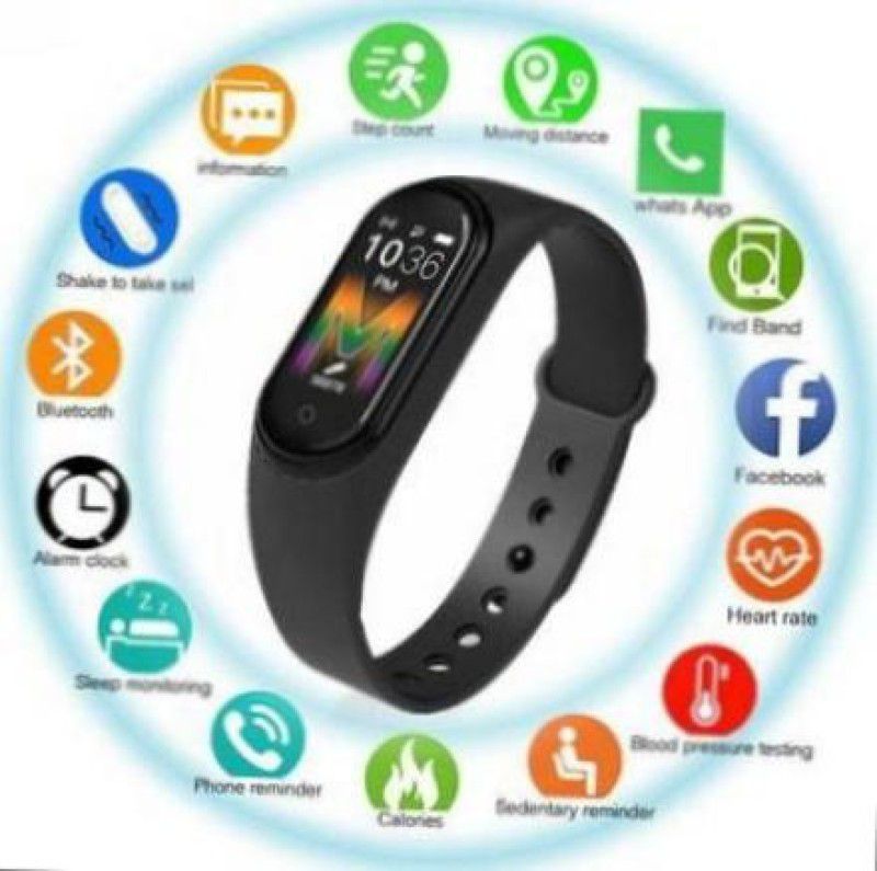 Narayan Enterprisesss Latest M5Band smartband Bracelet health fitness tracker waterproof Smartwatch  (Black Strap, Free size)