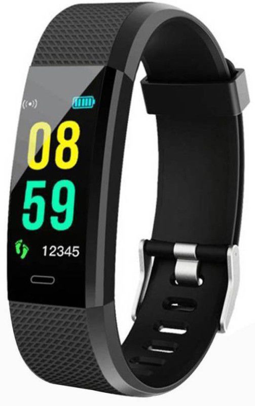Clonezo ID115 Waterproof with Heart Rate Monitor  (Black Strap, Size : FREE)