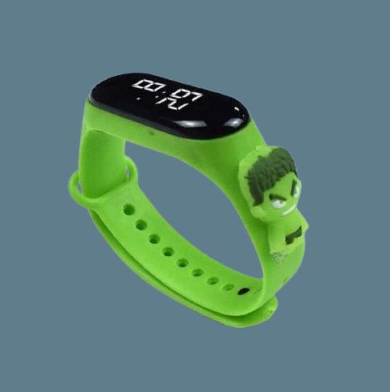 MindsArt LED Digital Smart Band Hulk For Kids  (Green Strap, Size : FREE)