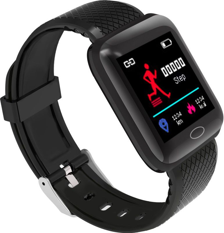 Y2H Enterprises l158_ID116Plus Fitness Tracker, Calorie Track Bluetooth Smartwatch(Pack Of 1)  (Black Strap, Size : Free)