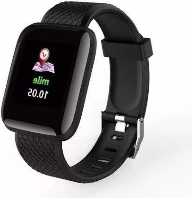 Nikroad Pro New Bluetooth D-116 Plus Smartwatch  (Black Strap, Free)