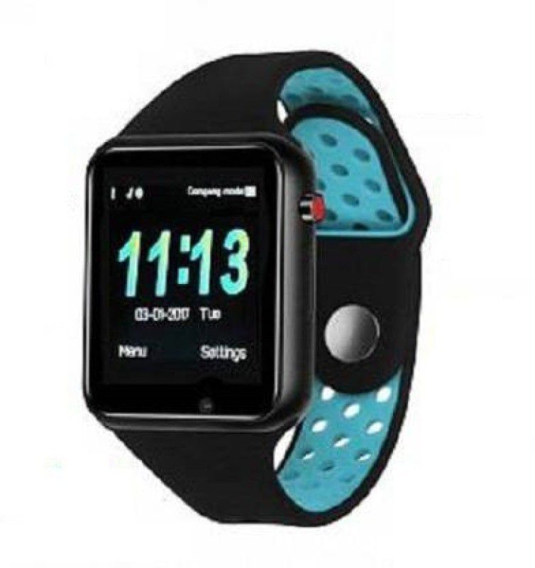 Benison India Shopping ®Phone Unlocked Cell Phone Smart Wrist Smartwatch  (Blue, Black Strap, Free Size)