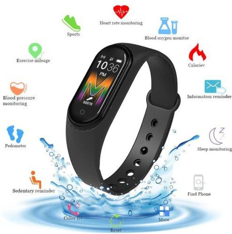 BNK M5 Bluetooth calling fitness band Touch & Multiple Watch Faces Smartwatch  (Black Strap, FREE SIZE)