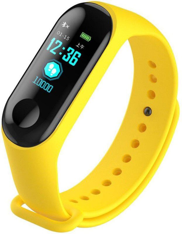 Body Safe M3 Smartband Waterproof Fitness Tracker  (Yellow Strap, Size : Free)