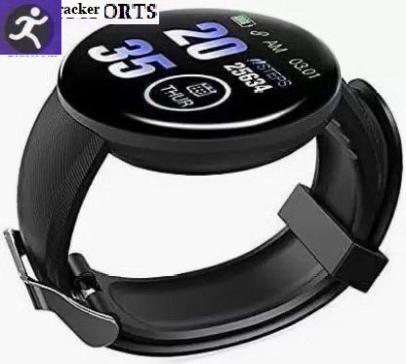 JORUGO AQ1097 D18_ULTRA ACTIVITY TRACKER HEART RATE SMART WATCH BLACK(PACK OF 1) Smartwatch  (Black Strap, Free)