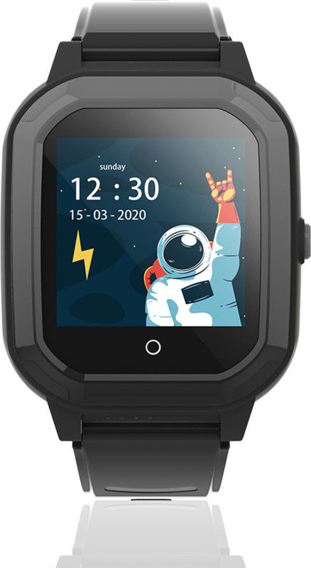 Turet 4G Kids Smart Watch with Video Mobile Call, GPS Tracker, Camera, Cellular & more Smartwatch  (Black Strap, Free)