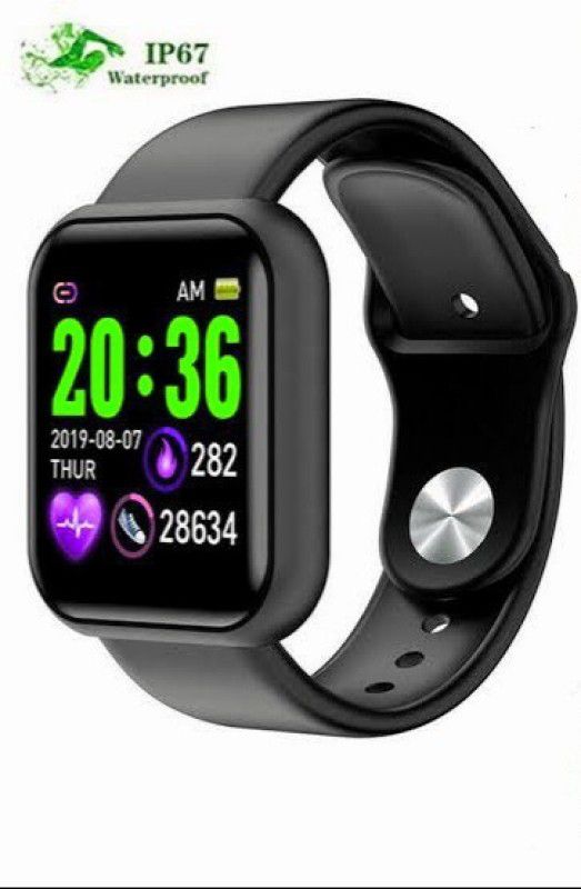 Amit Enterprises Smart Watch Bluetooth Y68 ,1.3 Inch Screen IP67 Waterproof body Smartwatch  (Black Strap, Free size)