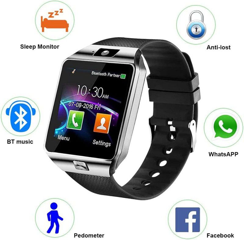 VibeX Wrist Watch Smartwatch Phone SIM TF Card-P0 Smartwatch  (Black Strap, Free Size)