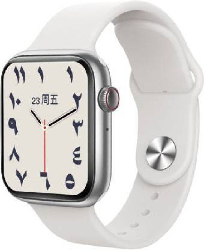 NKL Newly Smartwatch 04 Crown Working Full Screen Display Series 7 Calling function Smartwatch  (White Strap, FREE)