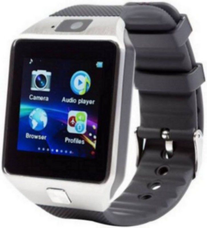 N-WATCH 4G DZ Silver M.I Camera Watchphone Smartwatch  (Black Strap, Free)