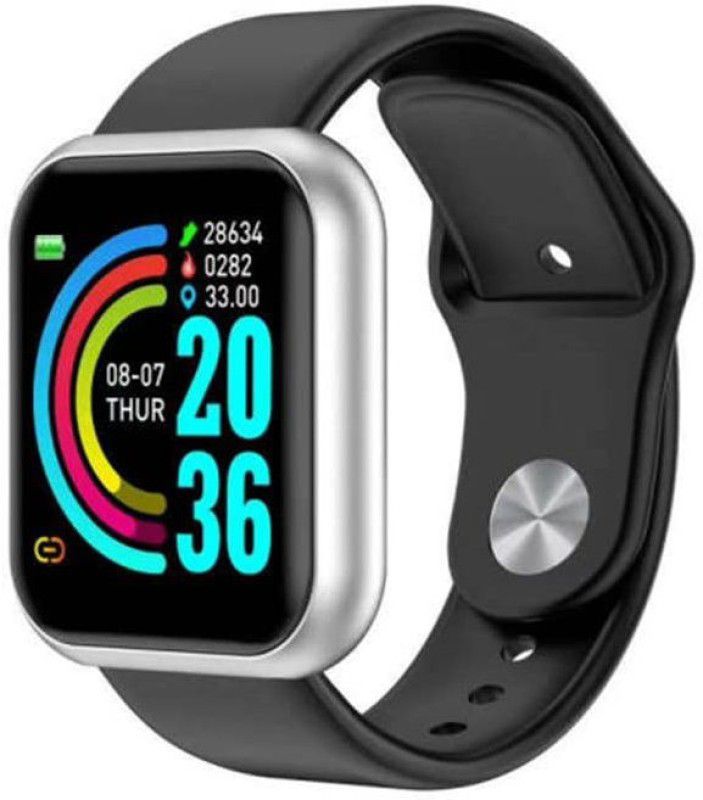 VEKIN D20 Unisex smart band Smartwatch  (Black Strap, Free size)