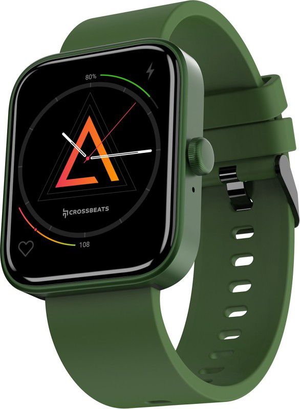 CrossBeats IGNITE-SPECTRA Super Retina 1.78 AMOLED Display Metal Body with BT Calling Smartwatch  (Green Strap, Free size)