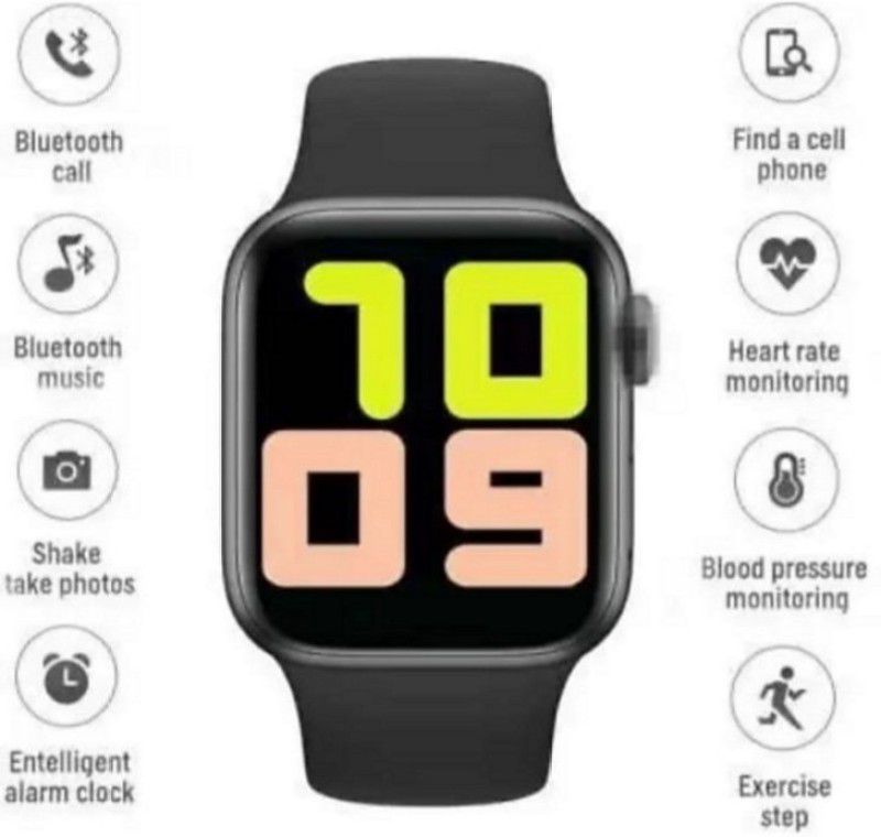Plus Fitpro OP.PO T500 Mode Android & IOS Smartwatch  (Black Strap, Free)