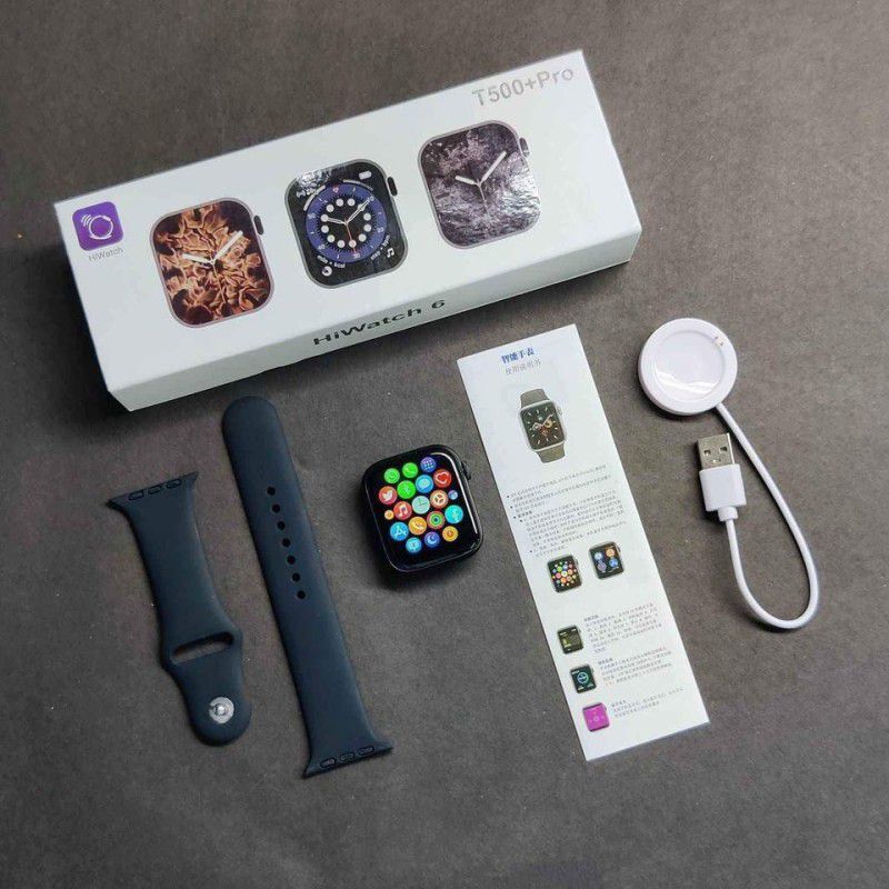 VibeX 1.75 inch Smart Watch iwo T500+ Pro Smartwatch  (Black Strap, Free)