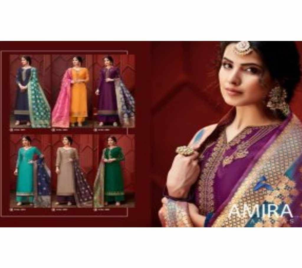ALISA AMIRA VOL 3 Unstitched Satin Gorgette Three Piece (Original) 
