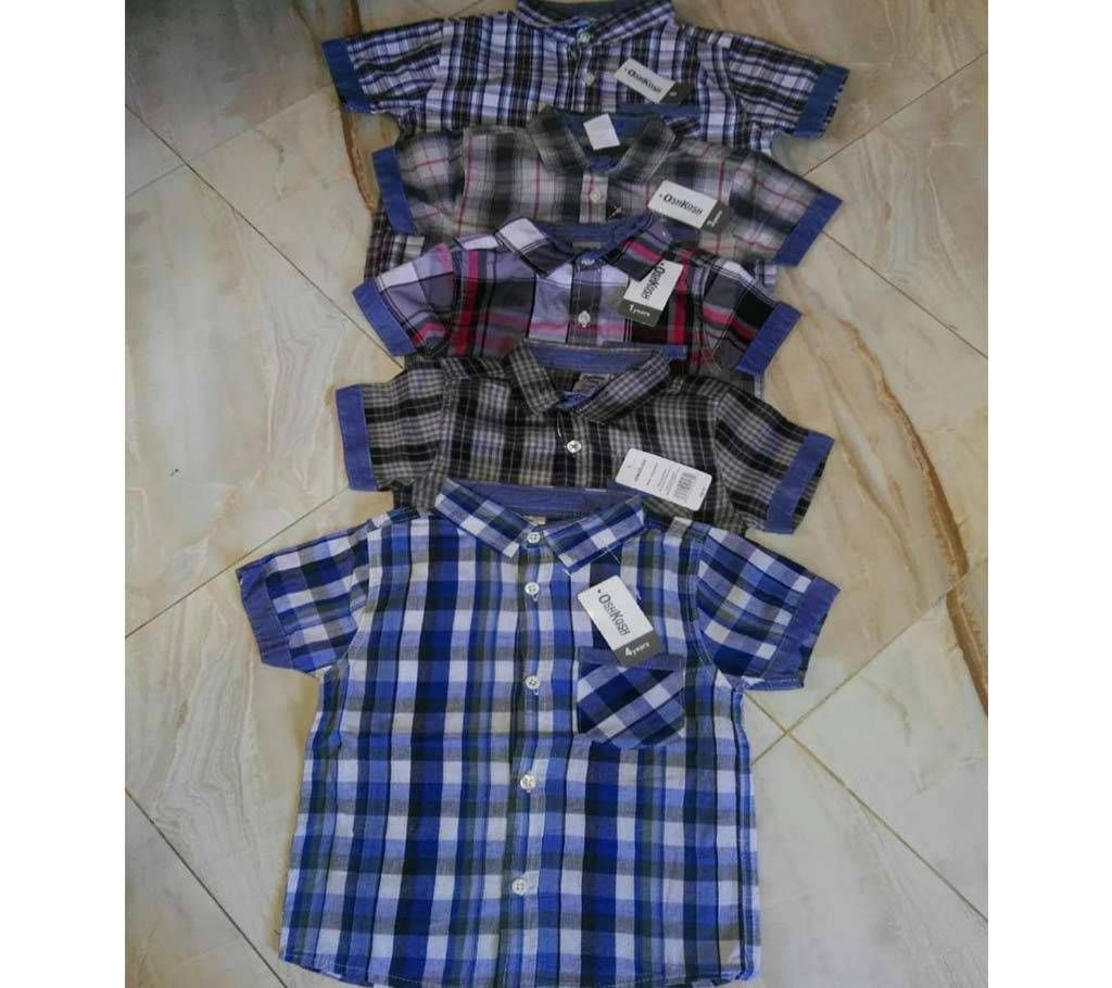 Half sleeve Boys Shirt-Kids-100Pcs