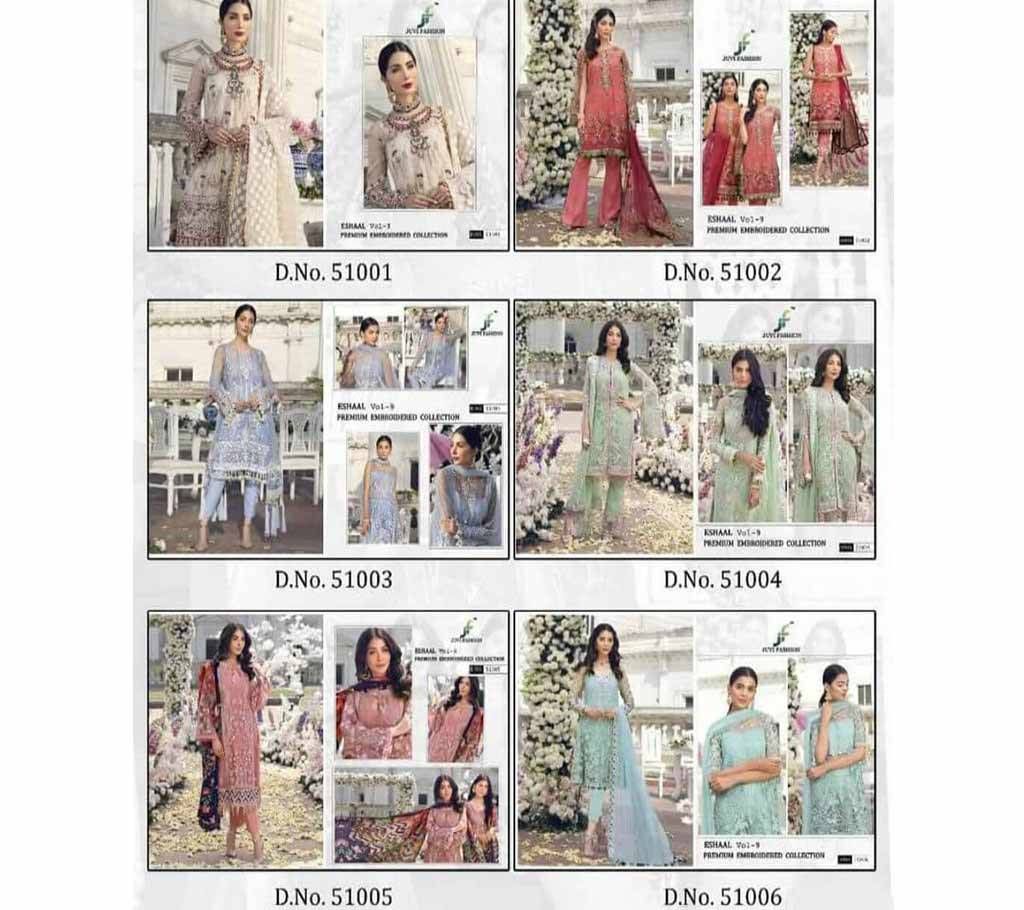 JUVI FASHION ESHAAL VOL 9 three Piece- 6Pcs Combo 