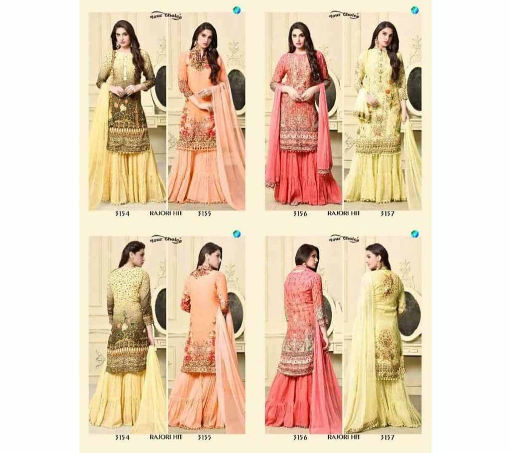 YOUR CHOICE RAJORI HIT Cotton Three Piece-4Pcs Combo