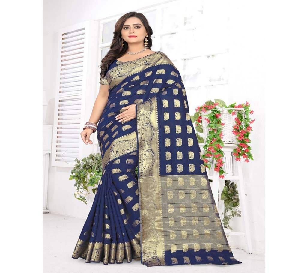 Banarasi Printed Saree With Blouse - 4 Pieces