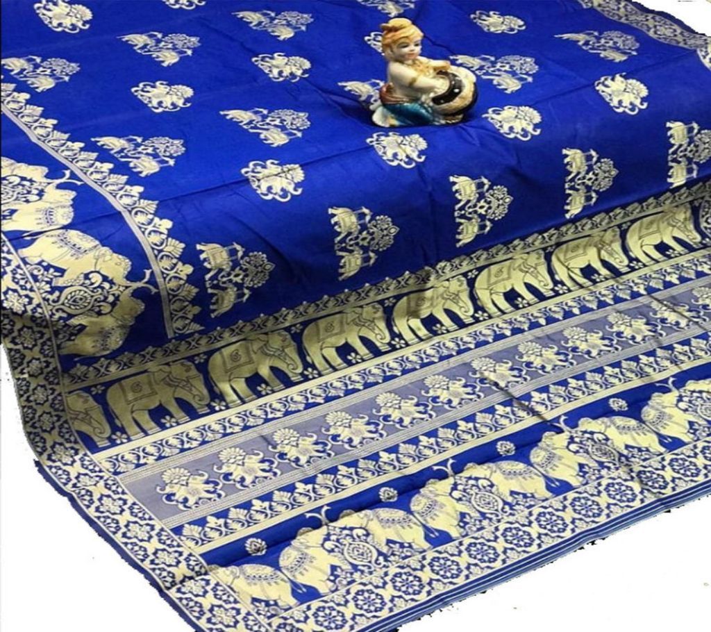Banarasi Cotton Printed Saree 4 Pieces