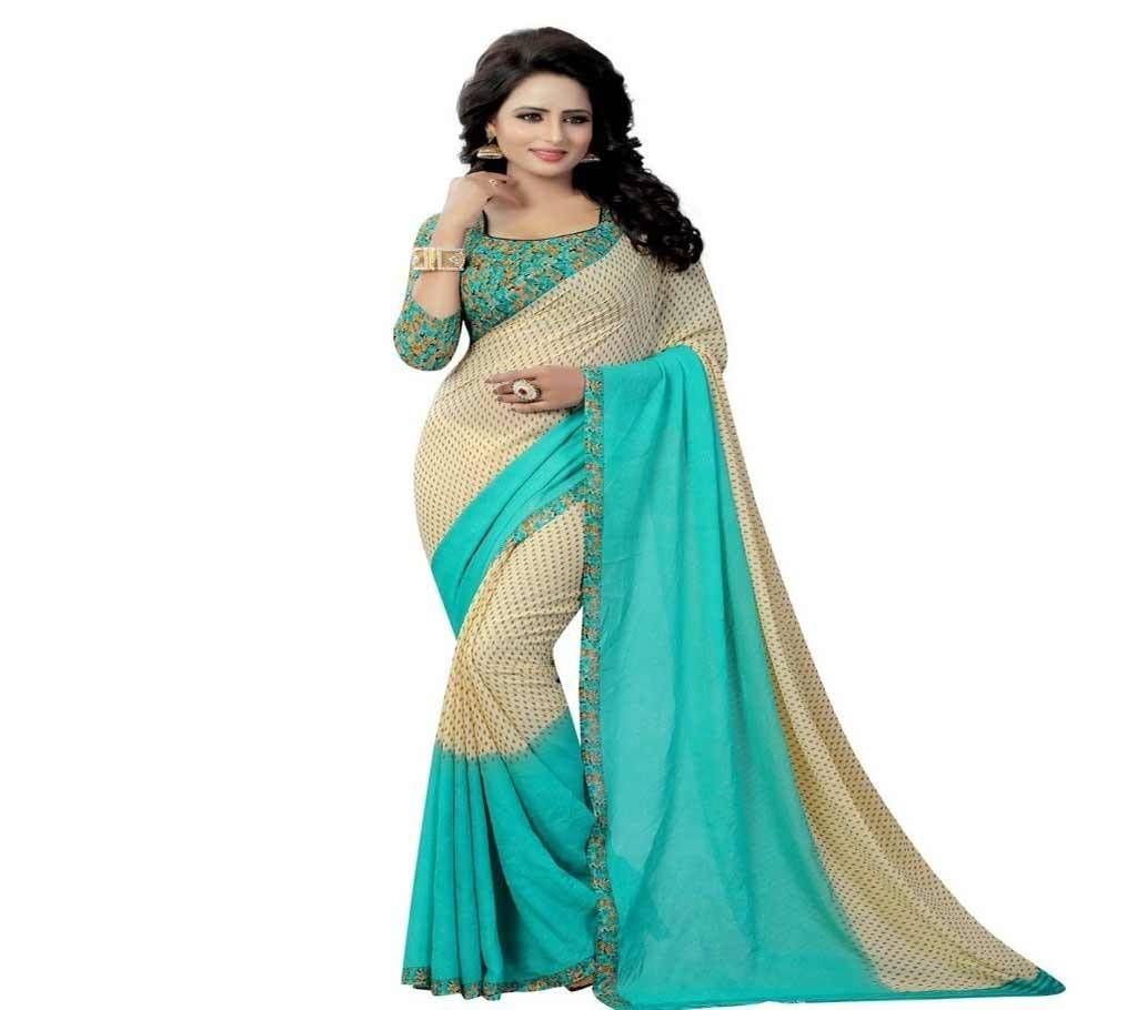 Georgette Printed Saree Blouse - 4 Pieces