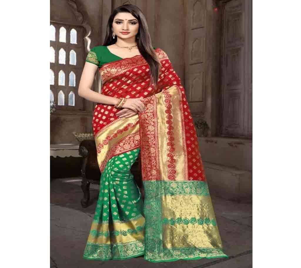 Sitka - Cotton Handloom Silk Jacquard Saree With Blouse - 6 Pieces 