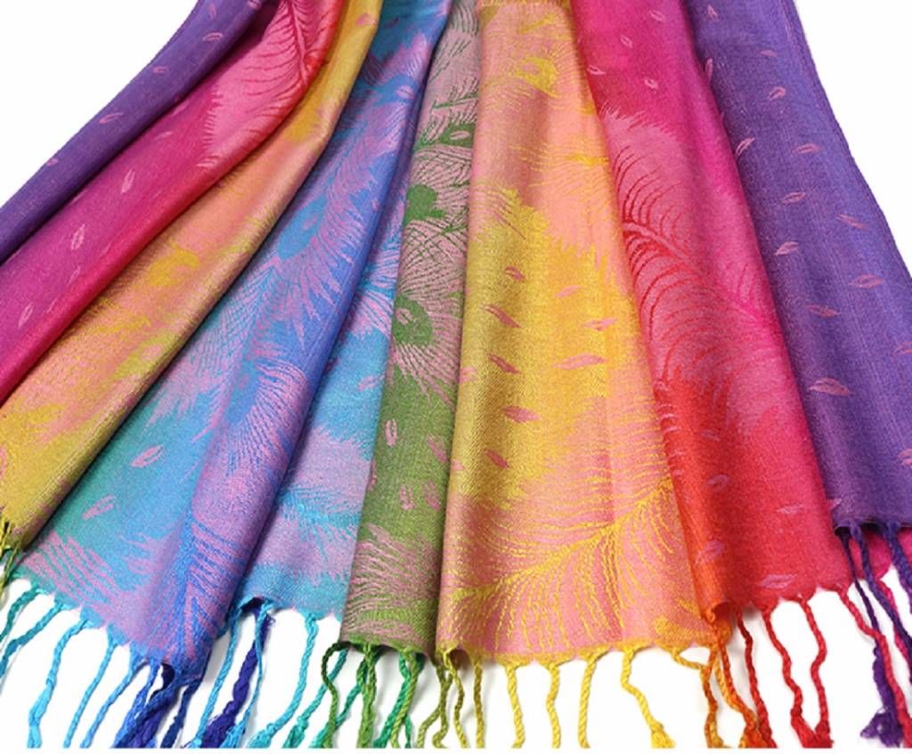 Pashmina Peacock Feather Shawl